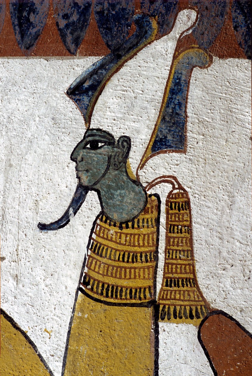 Muinainen Egypti, seinämaalaus Sennedjemin hauta, Deir el Medina, Thebe, aatelisten hauta, Aatelisten hauta tekijältä School Egyptian
