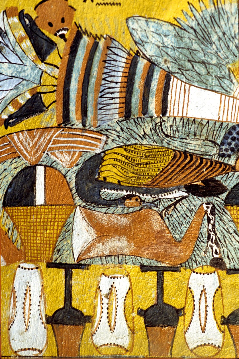 Muinainen Egypti, seinämaalaus Sennedjemin hauta, Deir el Medina, Thebe, aatelisten hauta, Aatelisten hauta tekijältä School Egyptian