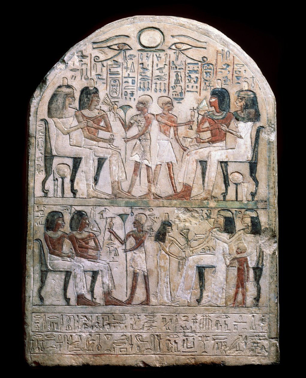 Egyptiläinen antiikin: stele koristeltu kohtaus kunnioitusta faaraoita. Hellenistinen (tai Ptolemaios) aikakausi 156 eKr. Eremitaaši, Pietari tekijältä School Egyptian