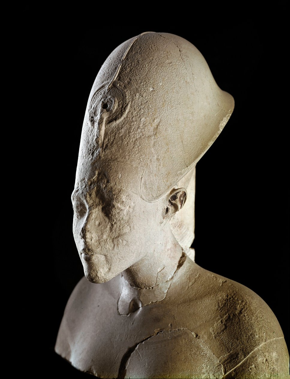 Farao Akhenatonin (Amenophis IV) rintakuva. 18. dynastia (1550-1295 eKr.). Tell el Amarnasta. Pariisi, Louvre-museo tekijältä School Egyptian