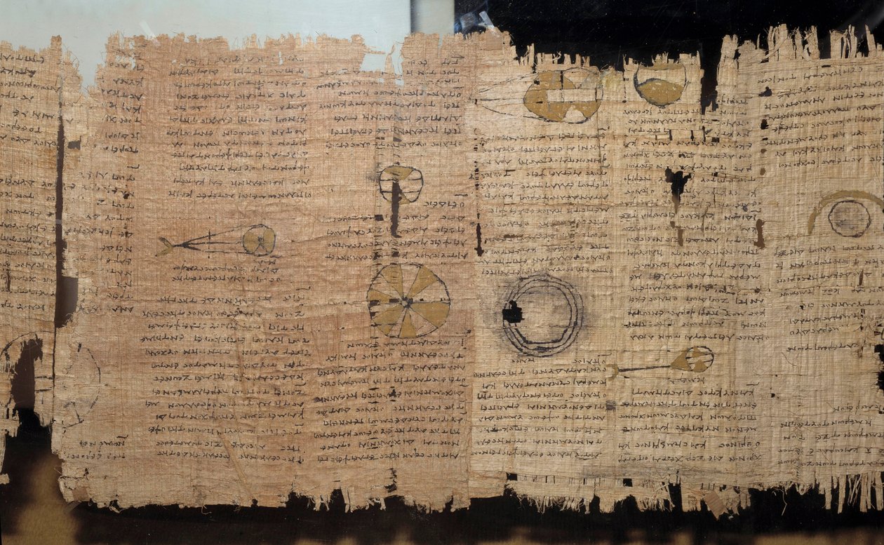 Egyptiläinen antiikki: Eudoxin astronominen papyrus. Ptolemaioksen aika (332-30 eKr.). Egyptistä. Pariisi, Louvre-museo tekijältä School Egyptian