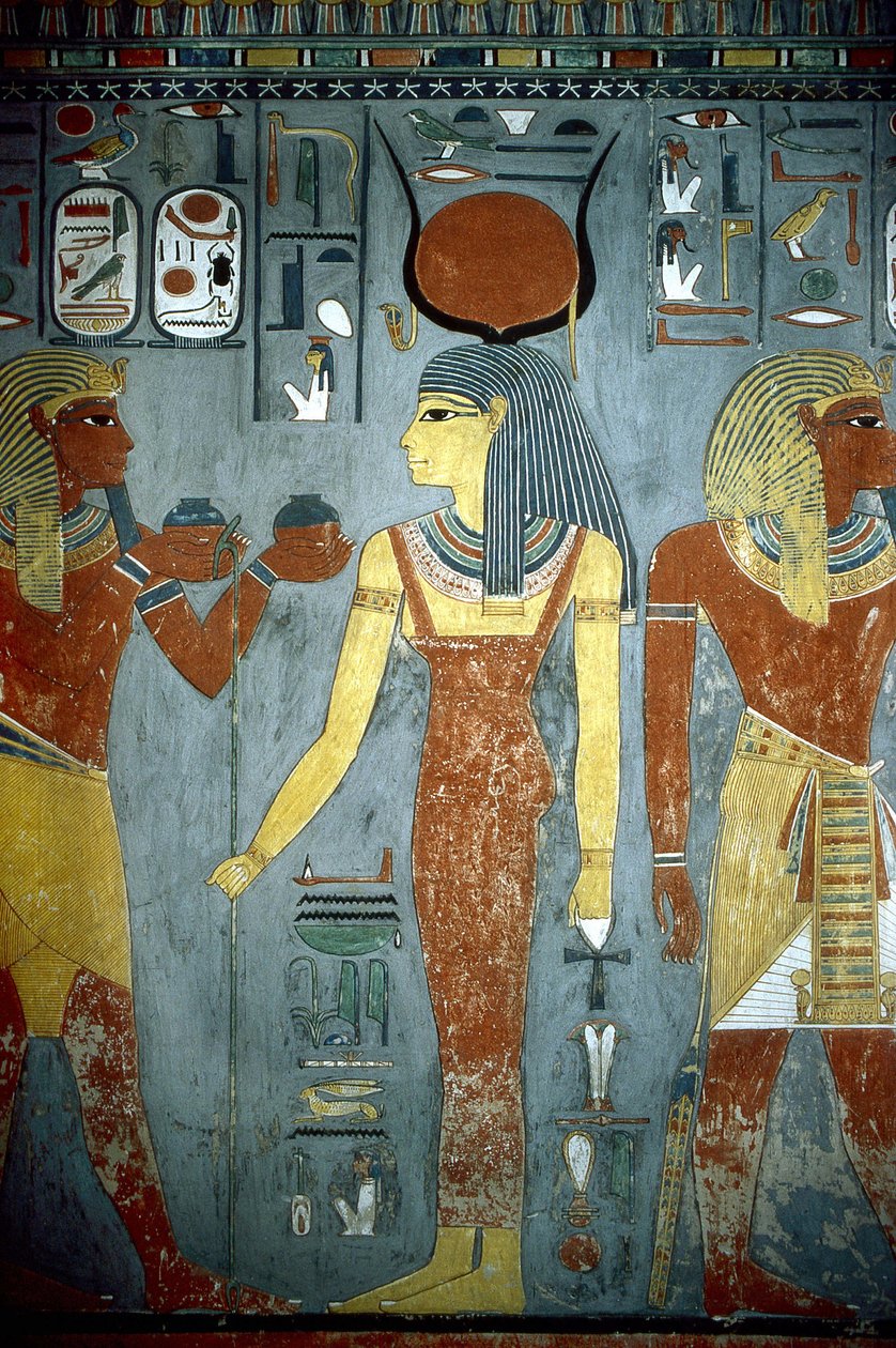 Luxor, Thebes: Horemhebin (-1343 - -1314), egyptiläisen faaraon hauta, jossa näkyy jumalatar Isis. tekijältä School Egyptian