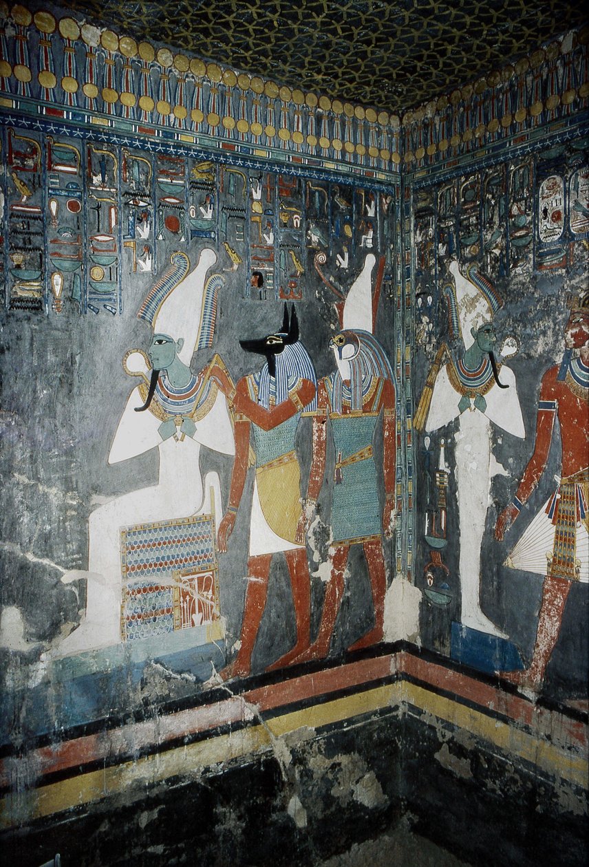 Luxor, Thebes: Horemhebin (-1343 - -1314), egyptiläisen faaraon hauta, jossa näkyy jumalatar Isis. tekijältä School Egyptian