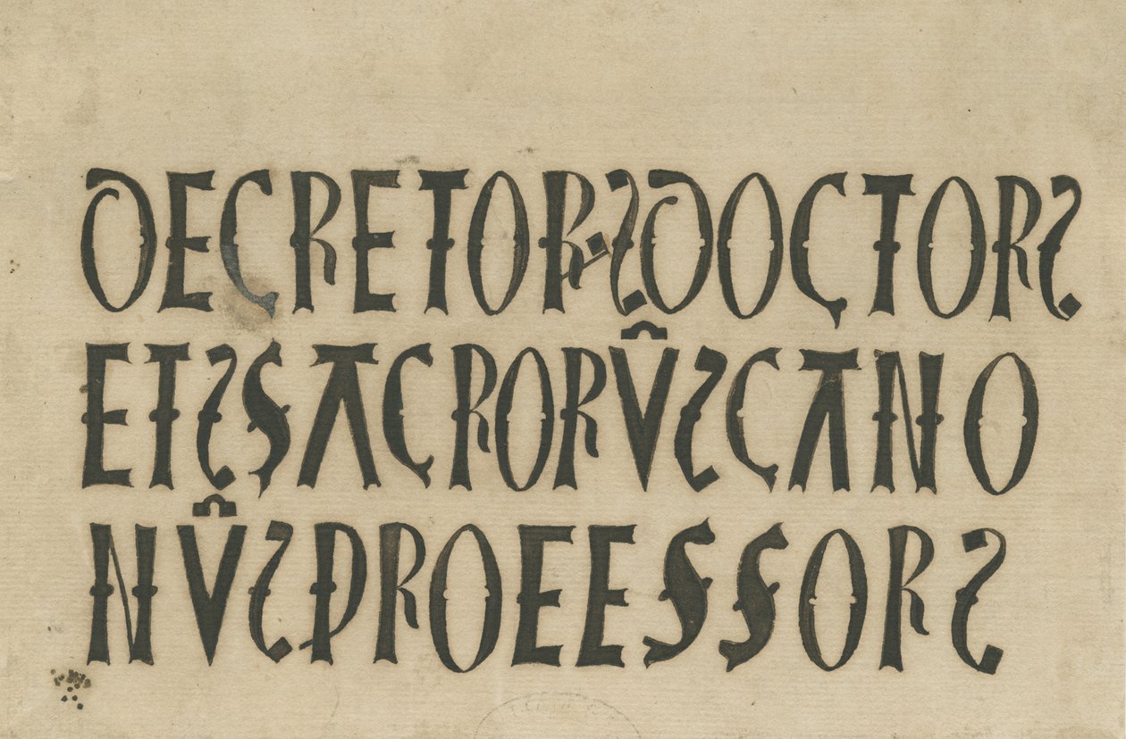 Barton Under Needwood Church - kirjoitukset: muste faksimile, nd [?18th Century] (piirustus) tekijältä School English