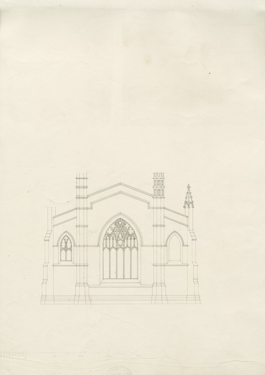 Burton-upon-Trent - Holy Trinity Church: piirustus, nd [?1820-luku] (piirustus) tekijältä School English