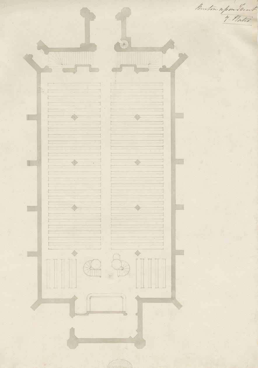 Burton-upon-Trent - Holy Trinity Church: piirustus, nd [?1820-luku] (piirustus) tekijältä School English
