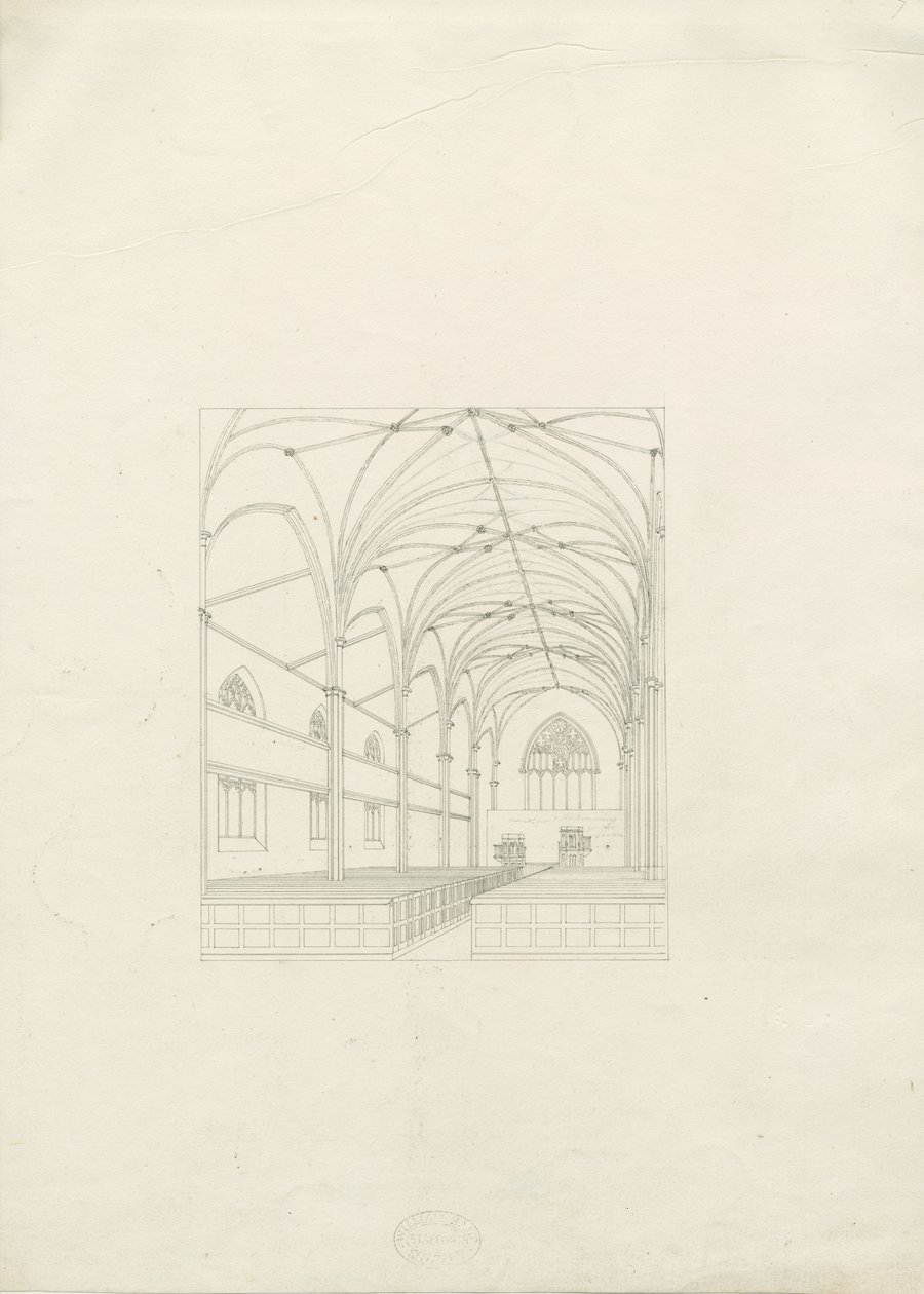 Burton-upon-Trent - Holy Trinity Church: piirustus, nd [?1820-luku] (piirustus) tekijältä School English