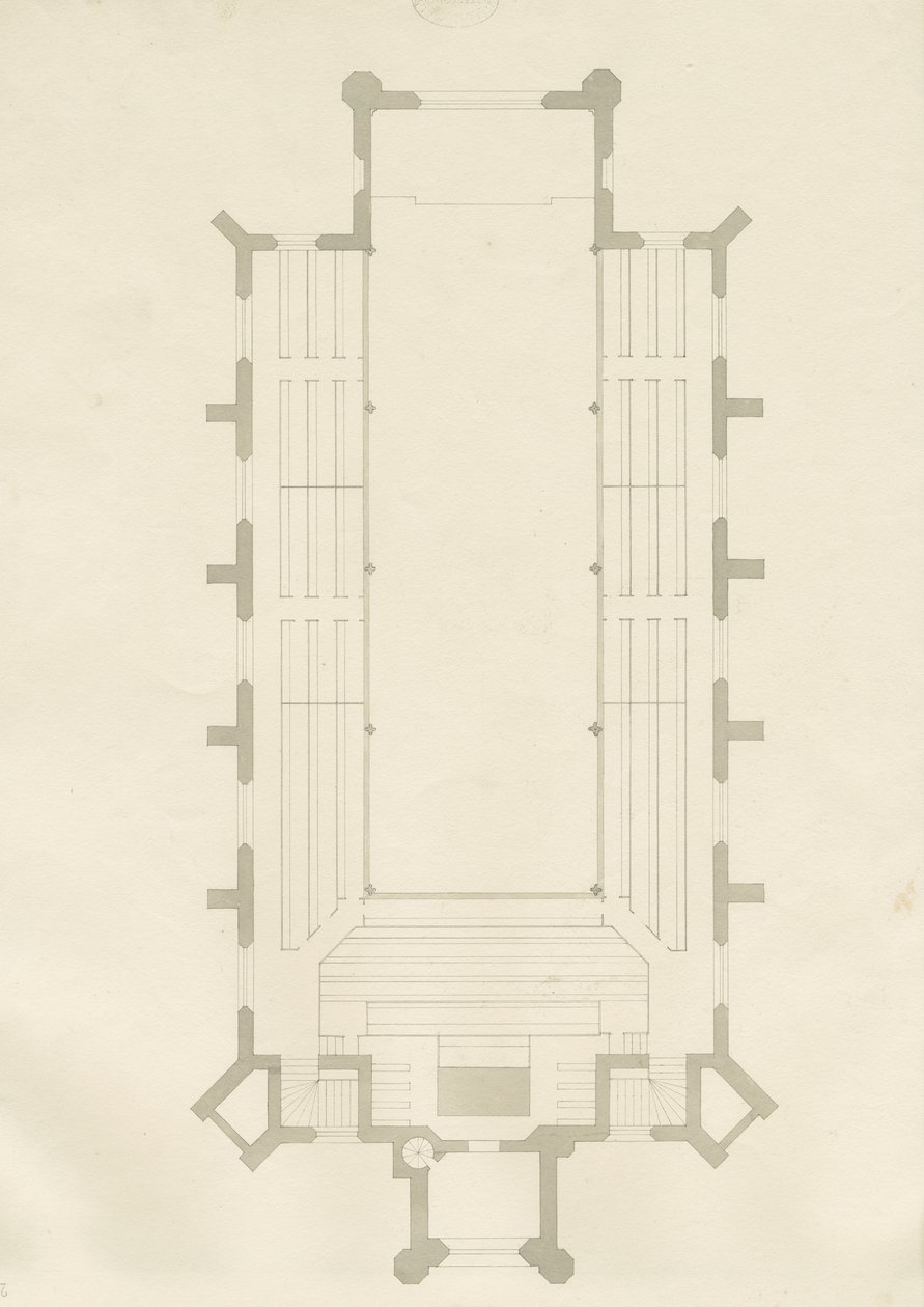 Burton-upon-Trent - Holy Trinity Church: piirustus, nd [?1820-luku] (piirustus) tekijältä School English
