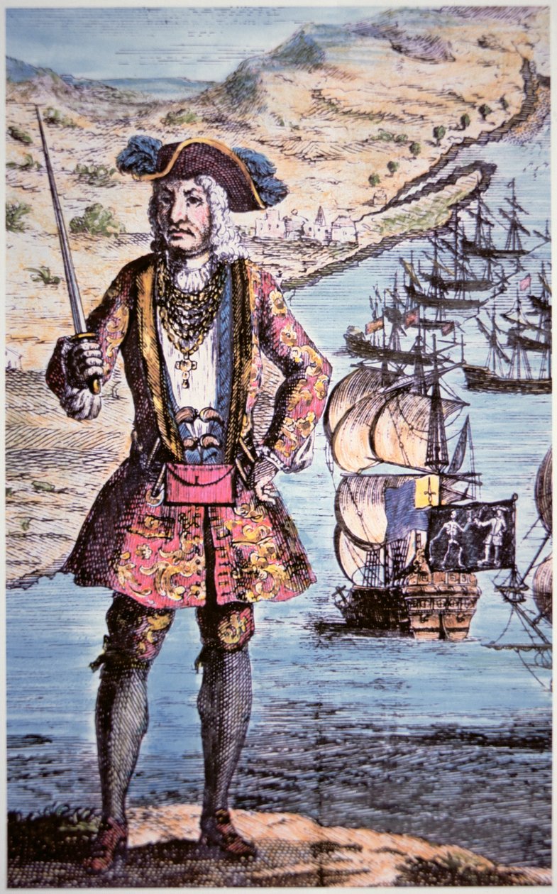 Kapteeni Bartholomew Roberts, kaiverrus James Basire tekijältä School English