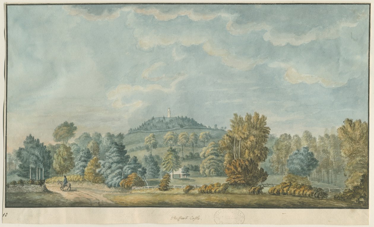 Linnakirkko - Castle Hill: akvarellimaalaus ja [1700-luvulla] (maalaus) tekijältä School English
