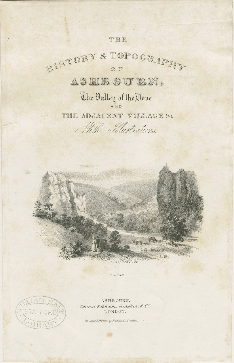 Dovedale - maisema: litografia (vinjetti ja [?1800-luku] (painettu) tekijältä School English