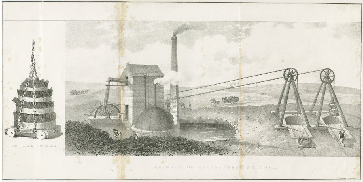 Dudley - "Whimsey or Engine Drawing Coal": litografia ja [?1800-luku] (painettu) tekijältä School English