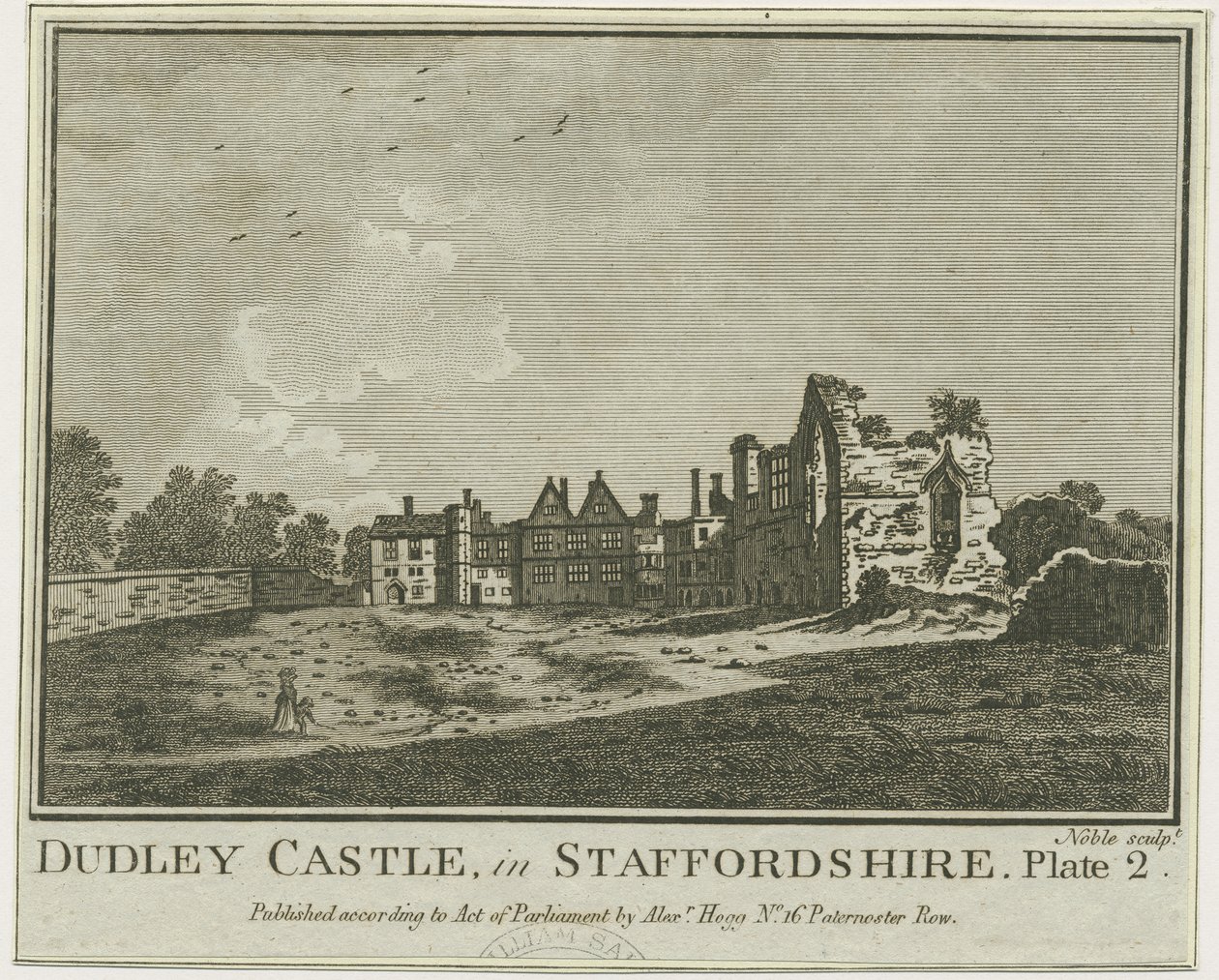 Dudley Castle - The Keep: kuparilevykaiverrus, [14.4.1775] (painettu) tekijältä School English