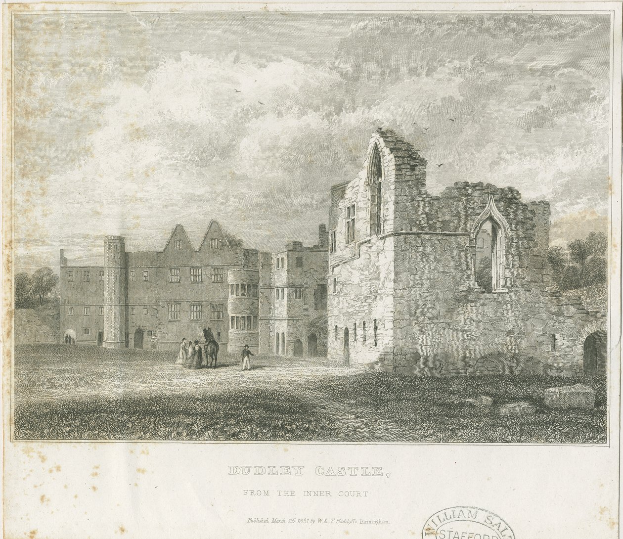 Dudley Castle - The Keep: kaiverrus, nd [c1831] (tulostus) tekijältä School English