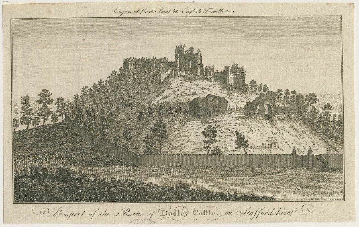 Dudleyn linna: kaiverrus, nd [c 1780] (painettu) tekijältä School English