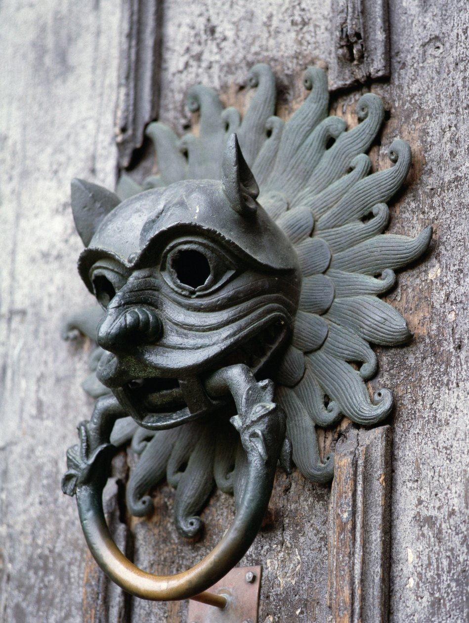 Durham Cathedral Sanctuary Knocker, kopio 1100-luvun pronssista alkuperäisestä (kuva) tekijältä School English
