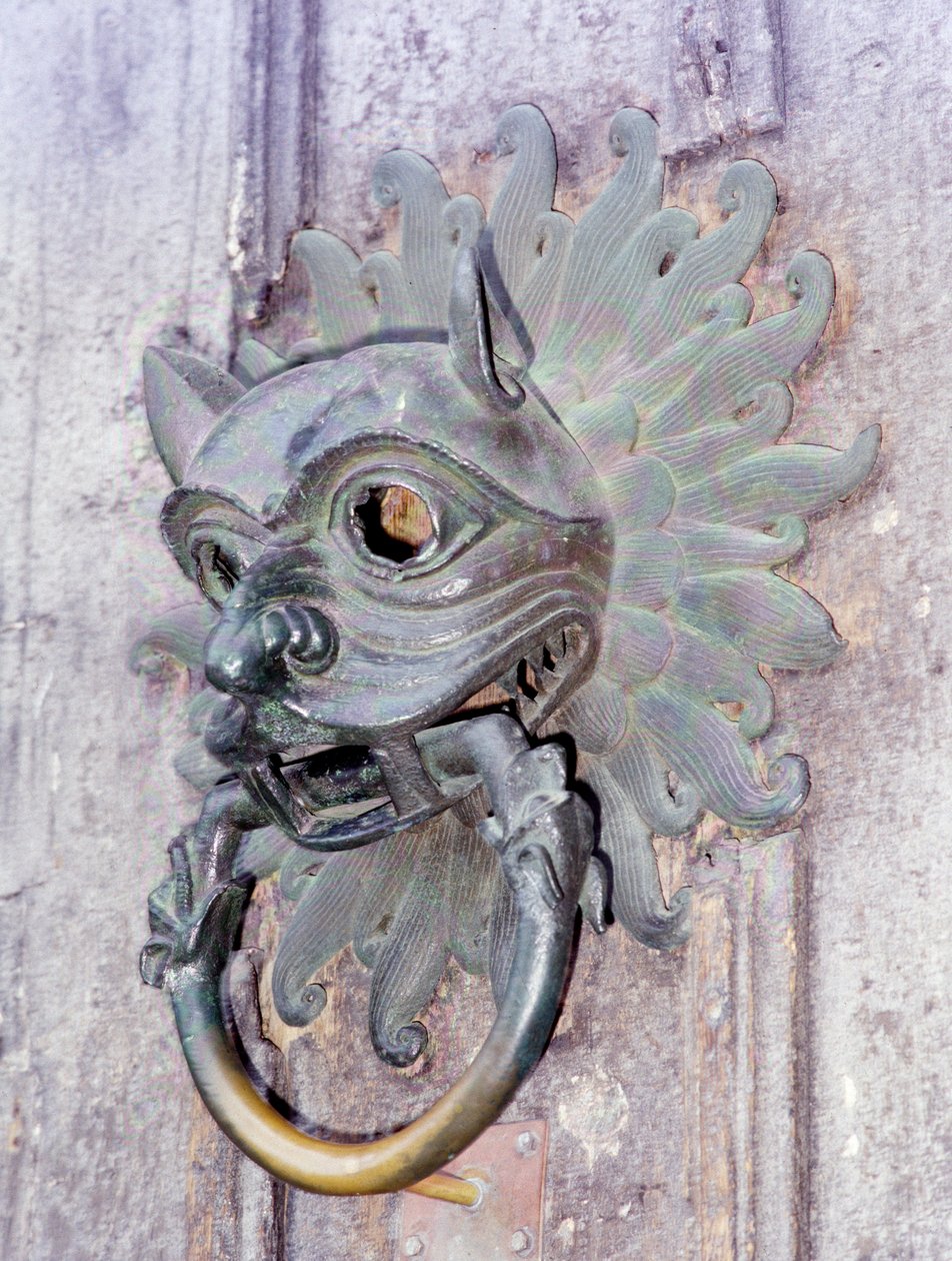 Durham Cathedral Sanctuary Knocker, kopio 1100-luvun pronssista alkuperäisestä (kuva) tekijältä School English
