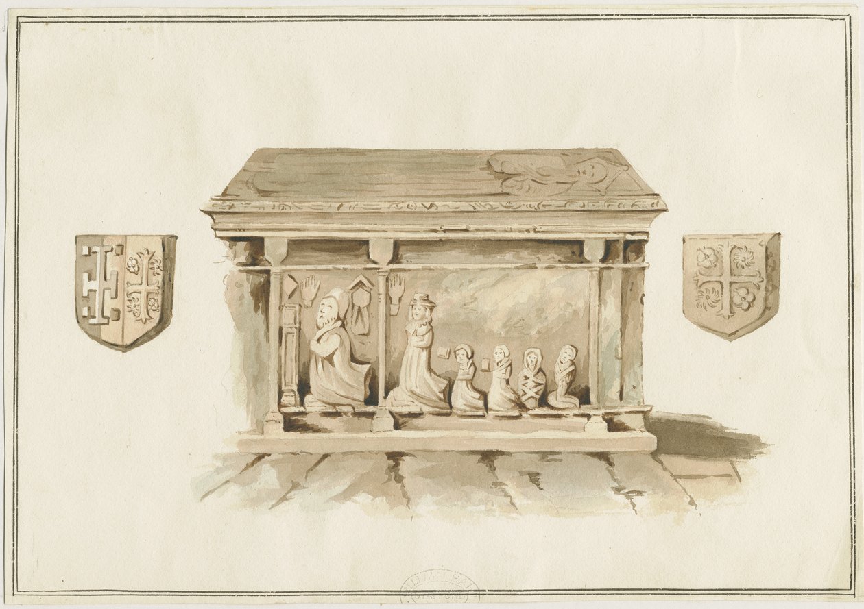 Eccleshall Church - Piispa Benthamin hauta: akvarellimaalaus, nd [?1800-luku] (maalaus) tekijältä School English