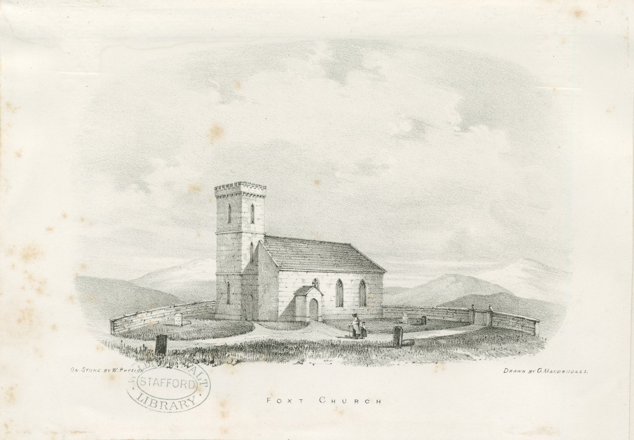 Foxt Church: litografia, nd [c 1840] (painos) tekijältä School English