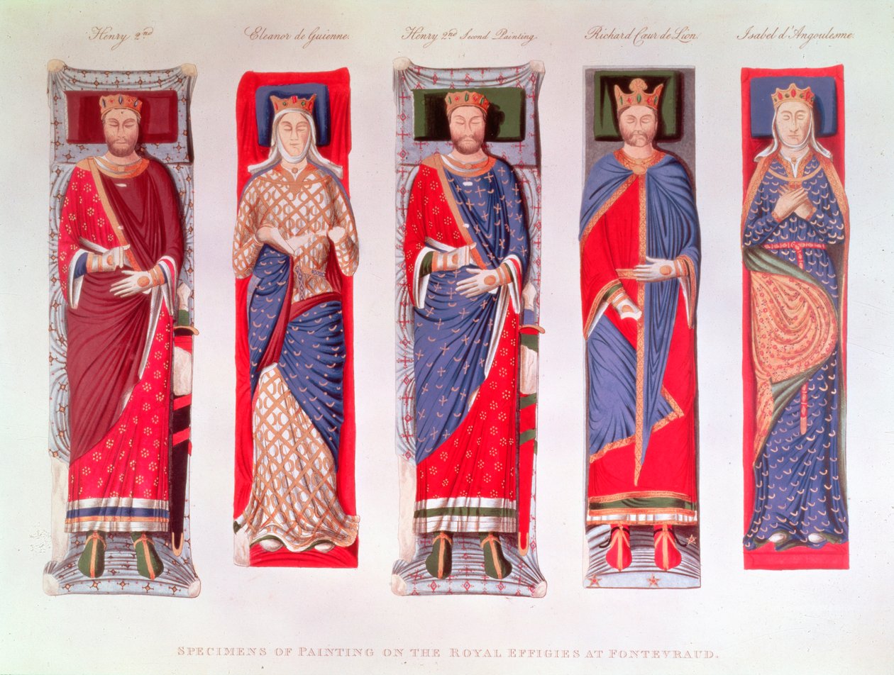 Henrik II, Akvitanian Eleanori, Rikhard I ja Angoulemen Isabella (painettu). tekijältä School English