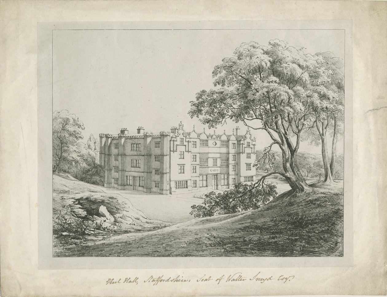 Keele Hall: litografia ja [?1700-luku] (painos) tekijältä School English