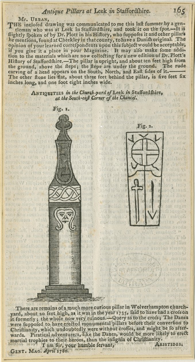 Purjo - "Antique Pillars": puupiirros, nd [c 1779] (tulostus) tekijältä School English