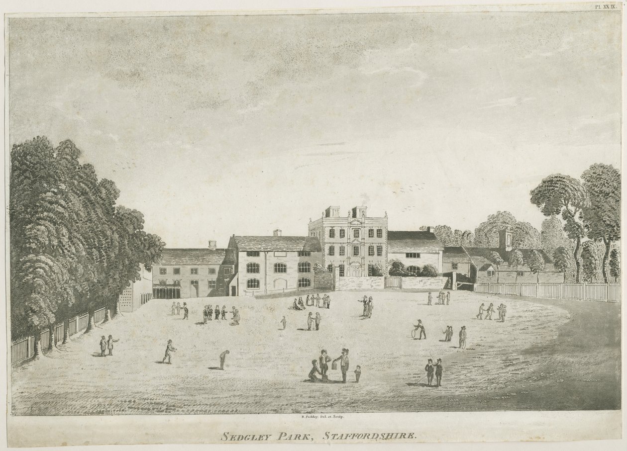 Sedgley Park School: akvatintakaiverrus, nd [c 1797] (tulostus) tekijältä School English
