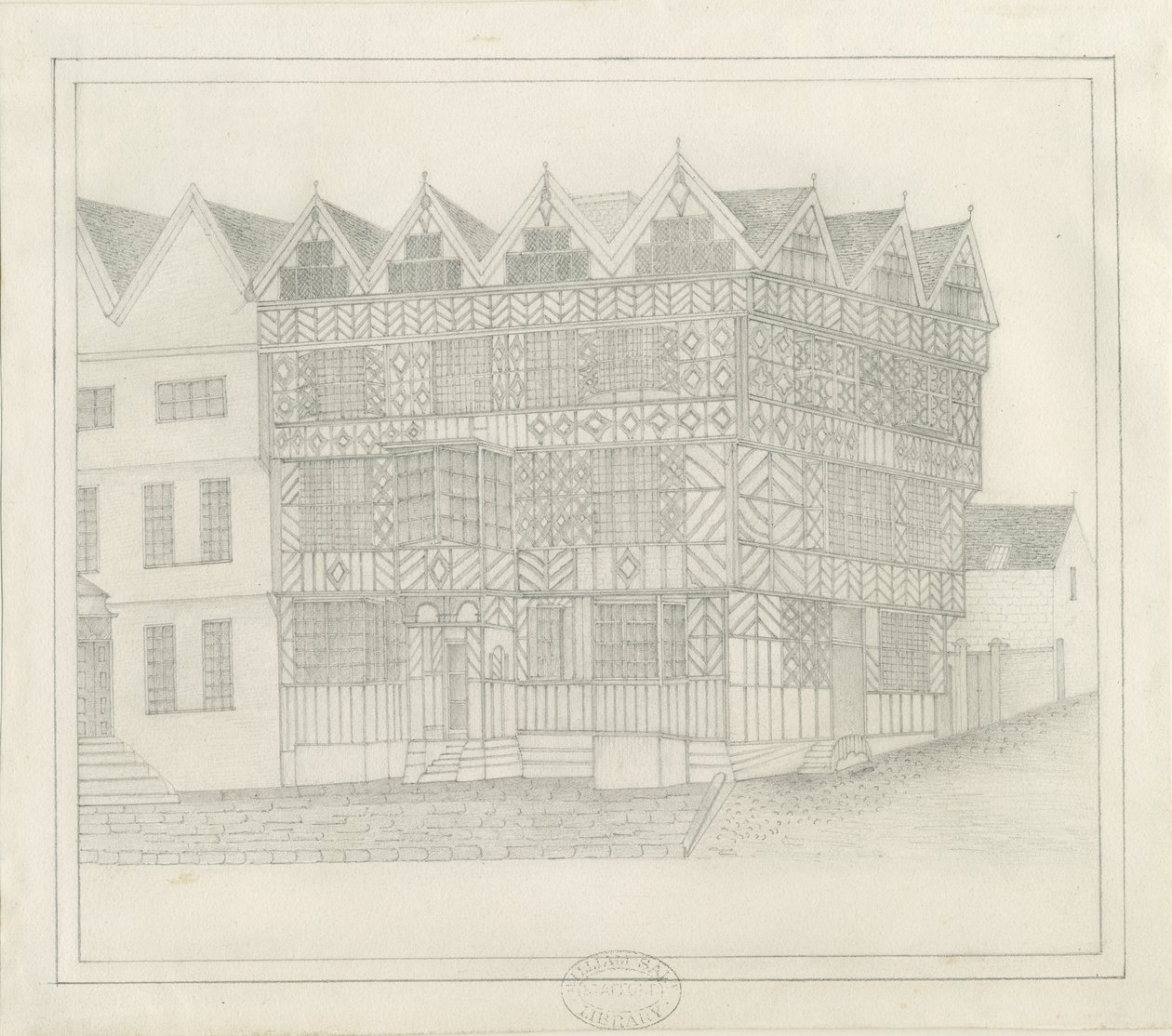 Stafford - Muinainen "High House": lyijykynäpiirros, nd [c 1860] (piirustus) tekijältä School English