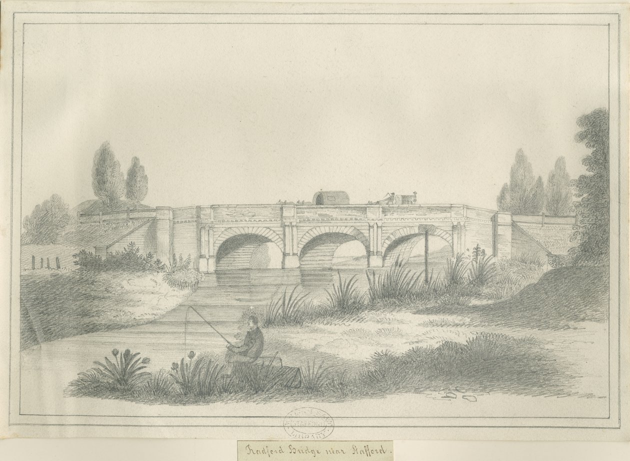 Stafford - Radford Bridge: lyijykynäpiirros, nd [?1800-luvulla] (piirustus) tekijältä School English
