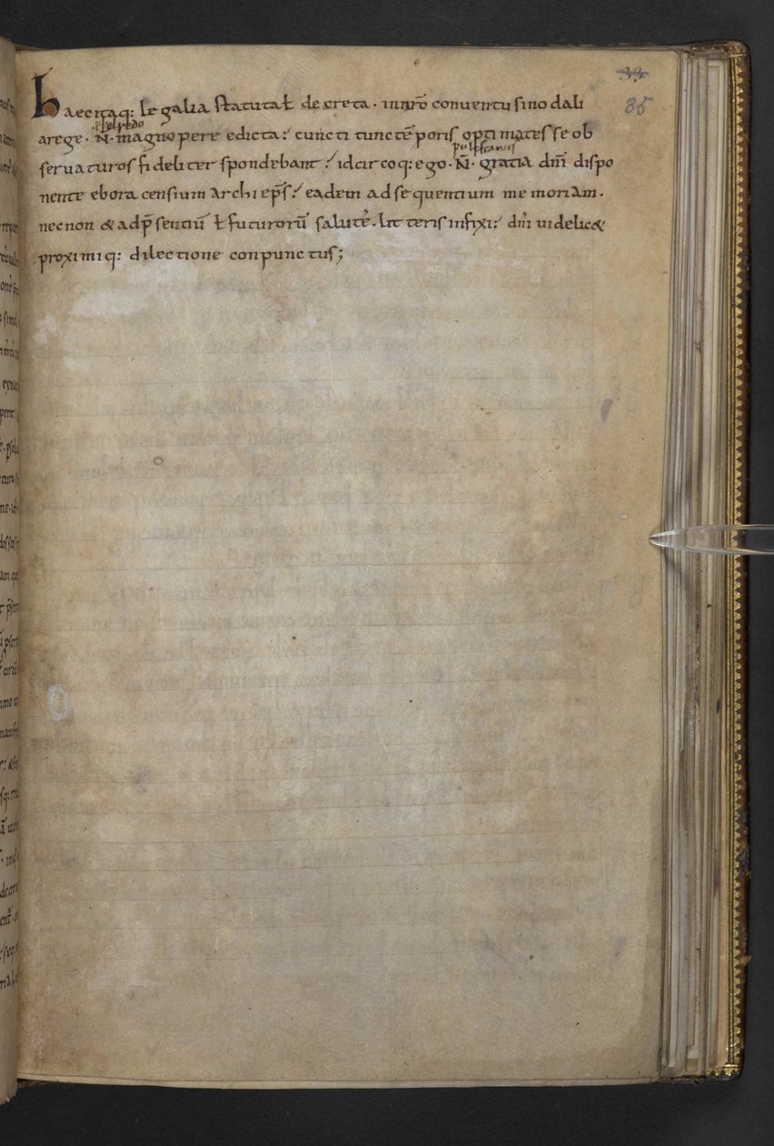 Thureth; anglosaksinen lakikoodi VI Æthelred, latinaksi ja vanhaksi englanniksi, Cotton MS Claudius A III f.35r. tekijältä School English