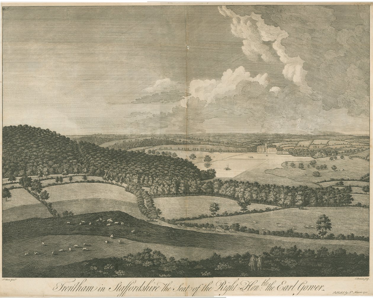 Trentham Hall: kaiverrus, nd [c 1751] (painettu) tekijältä School English