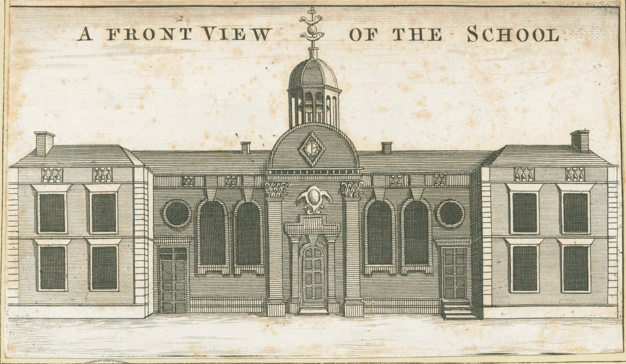 Wolverhampton - Grammar School: akvatintakaiverrus, nd [c 1751] (painettu) tekijältä School English