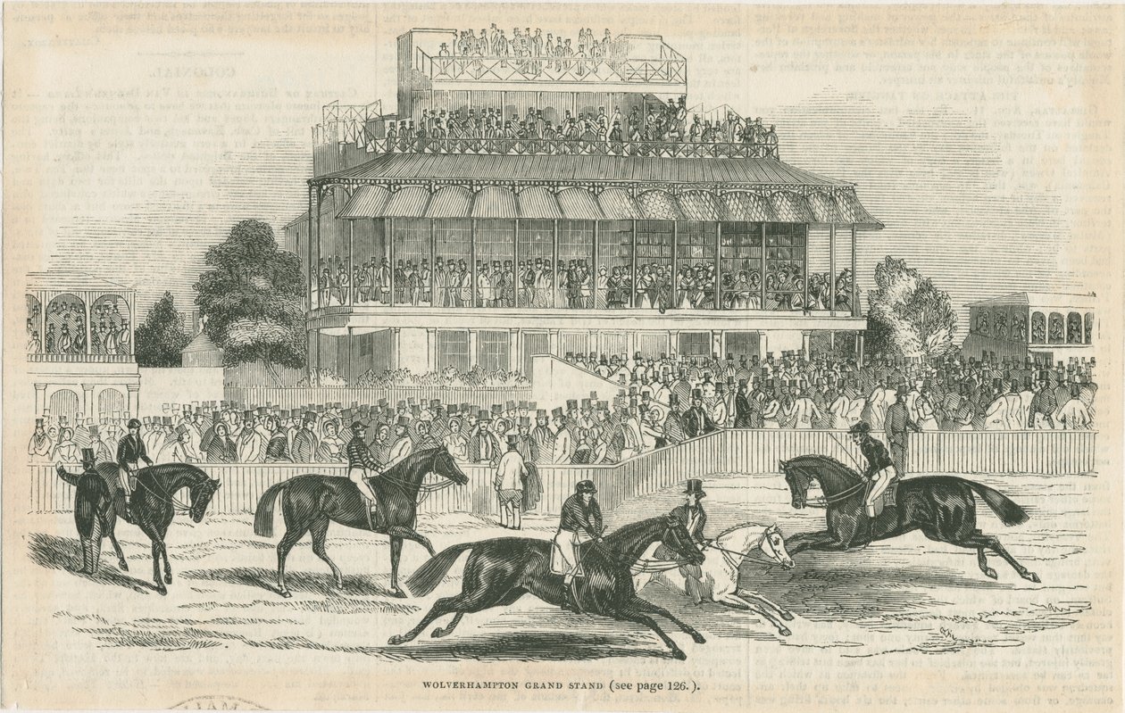 Wolverhampton - Grand Stand: puupiirros, nd [c 1844] (painettu) tekijältä School English