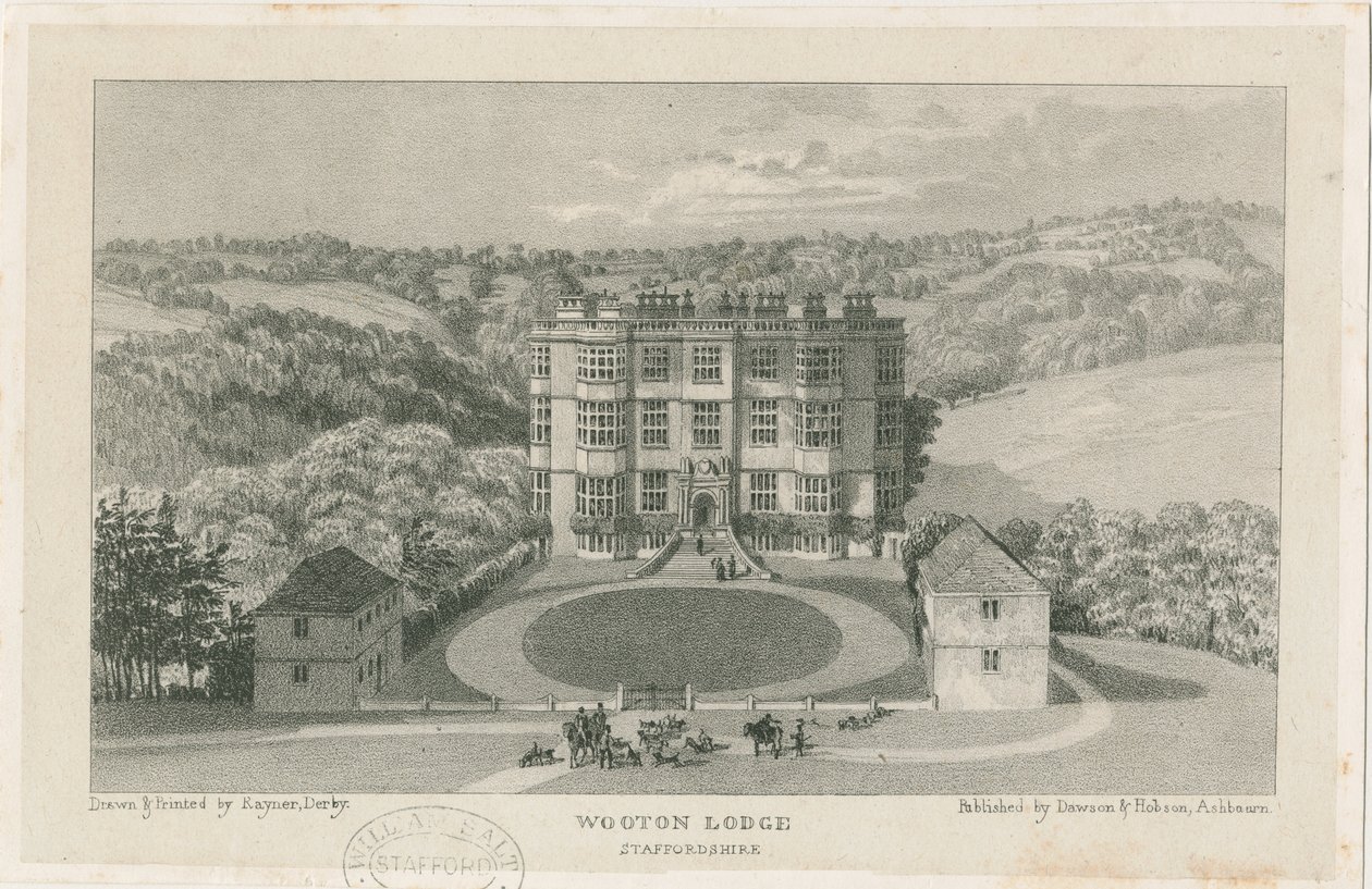 Wootton Lodge: litografia, nd [c 1839] (painettu) tekijältä School English
