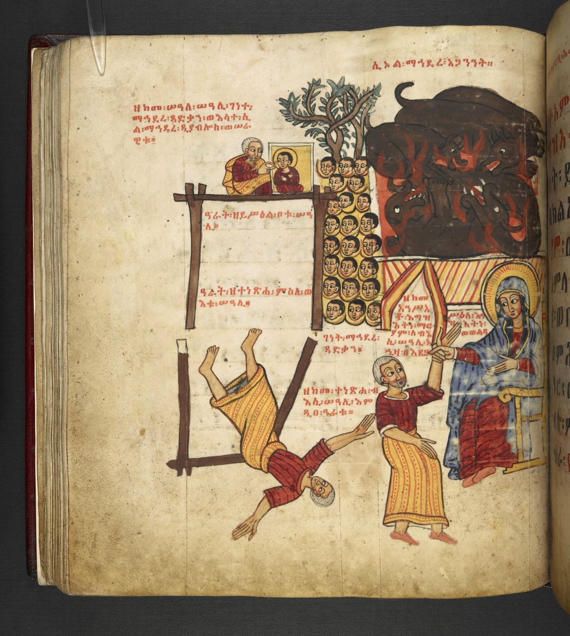 Marian ihmeet, f.63v, noin 1667-82 (käsikirjoitus). tekijältä School Ethiopian