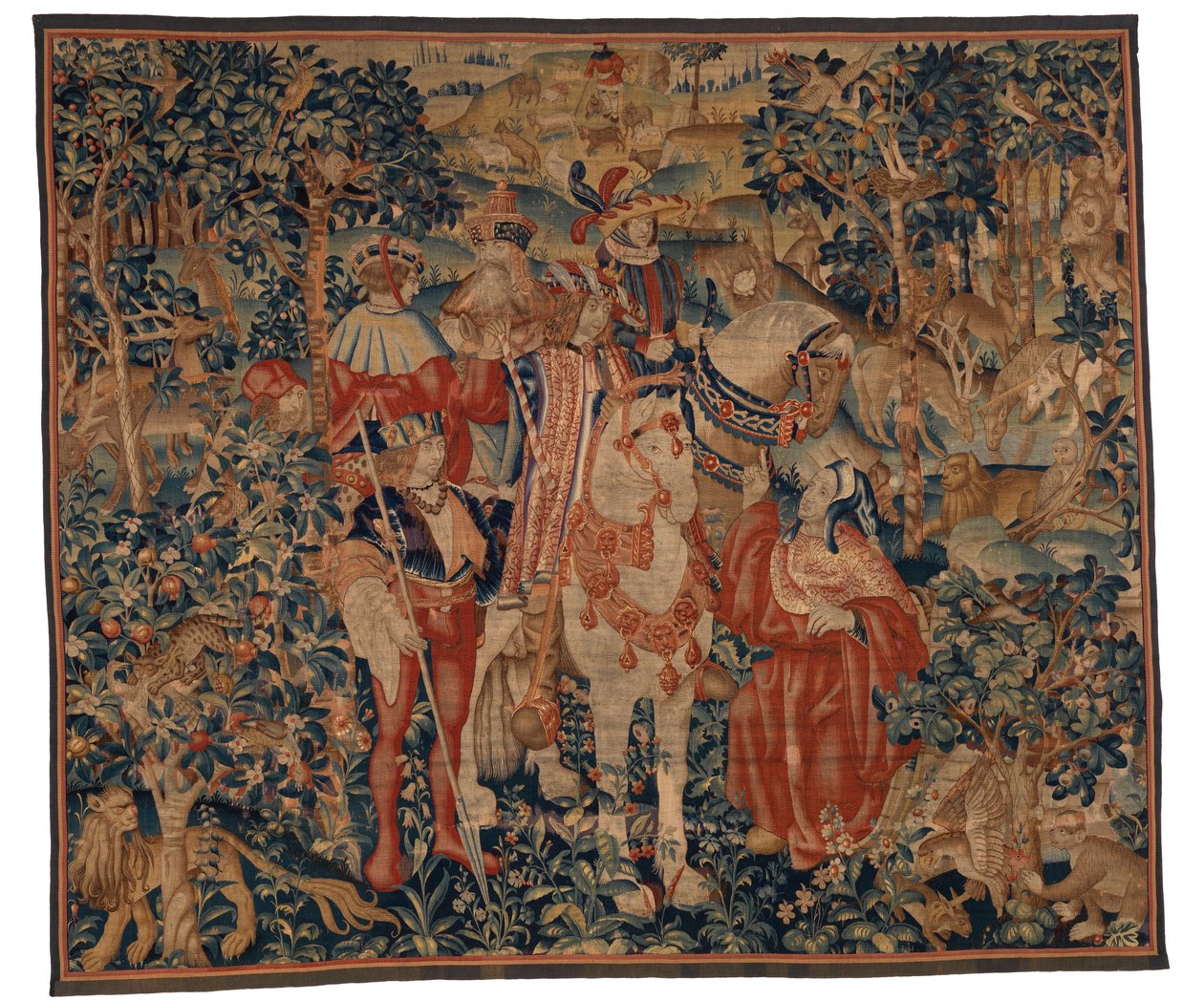 Kuvakudos, Aleksanteri ja Diogenes, 1400-luvun loppu - 1500-luvun alku (villaa ja silkkiä) tekijältä School Franco Flemish