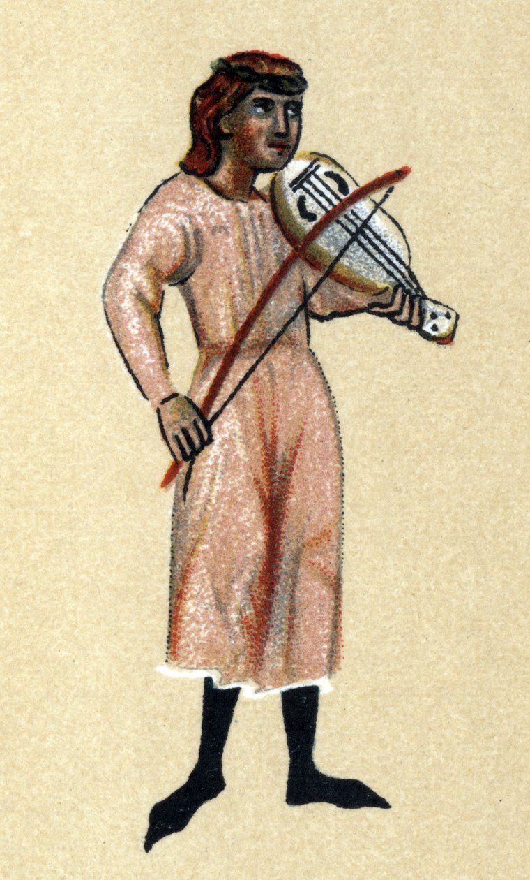 Keskiajan trubaduuri, kuvitus Hermann Suchierin kirjasta "Histoire de la Literature Francaise" tekijältä School French