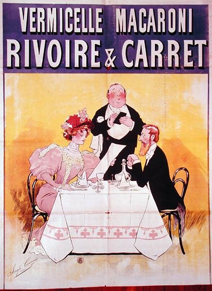 Mainos "Rivoire & Carret" pastalle, n. 1900 (väri litho) tekijältä School French