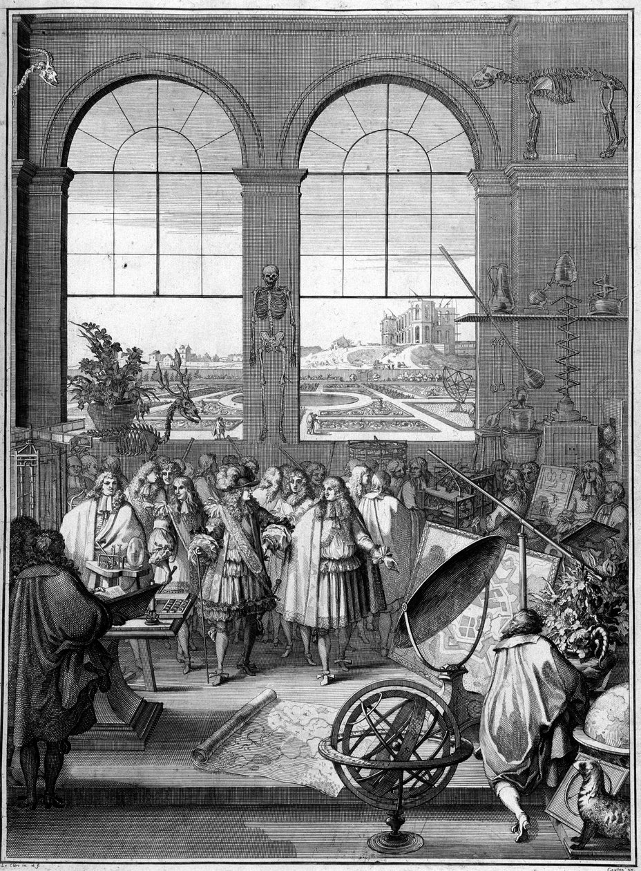 Tieteen allegoria (Louis XIV vierailee tieteessä, 2. kone, Pariisin observatorio) tekijältä School French