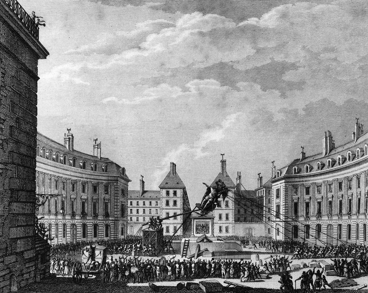 Ranskan vallankumous: Kuningas Ludvig XIV:n patsas ammuttiin alas voittojen vuoksi Pariisissa 11 tekijältä School French