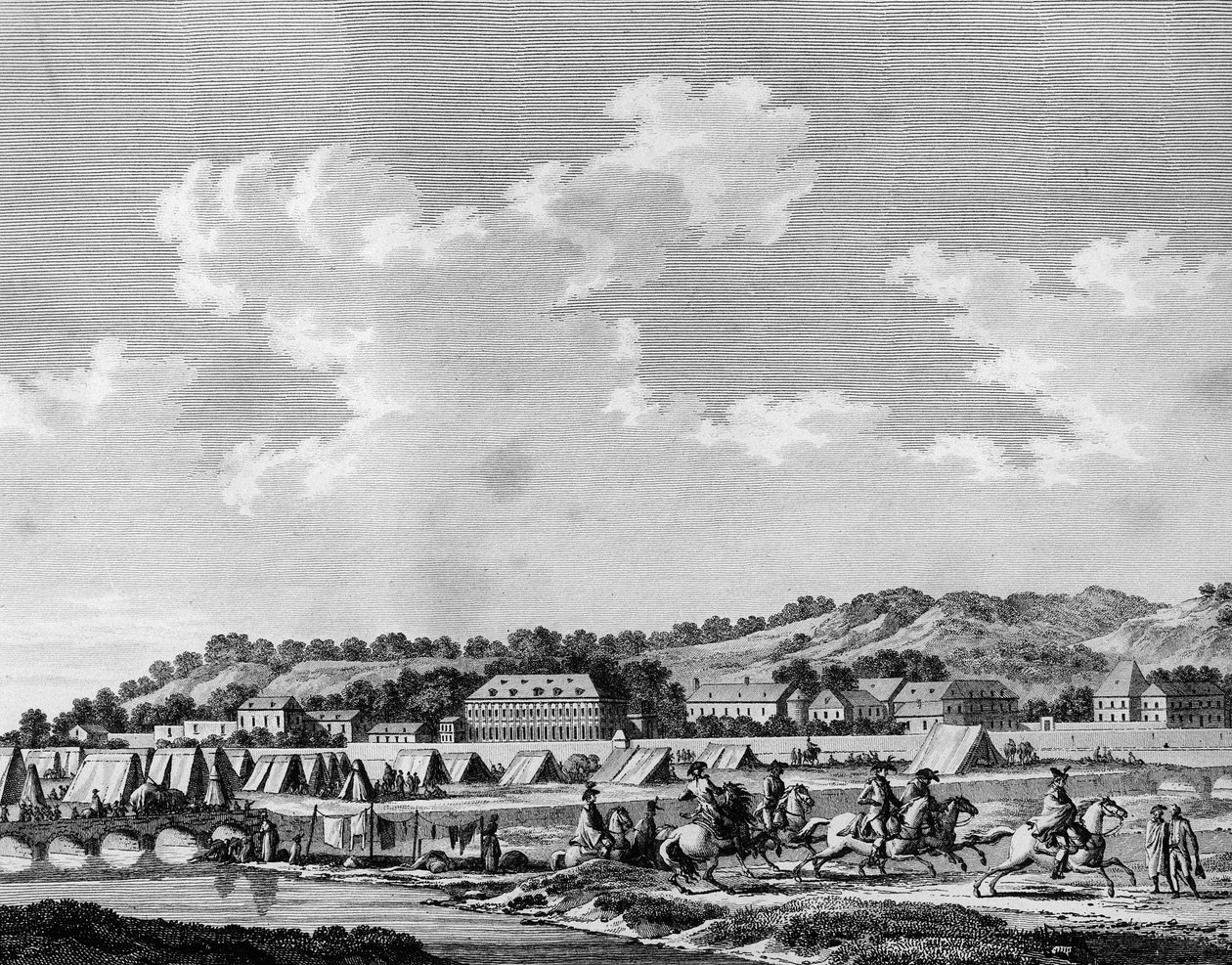 Ranskan vallankumous ja vastavallankumoukselliset liikkeet: Julista kansakunnan petturi, Gilbert du Motier de La Fayette (1757-1834) poistui salaa leiristä ennen Sedania 19. elokuuta 1792 Cesar de Latour Maubourgin (Latour-Maubourg), Alexandre de Lamethin  tekijältä School French