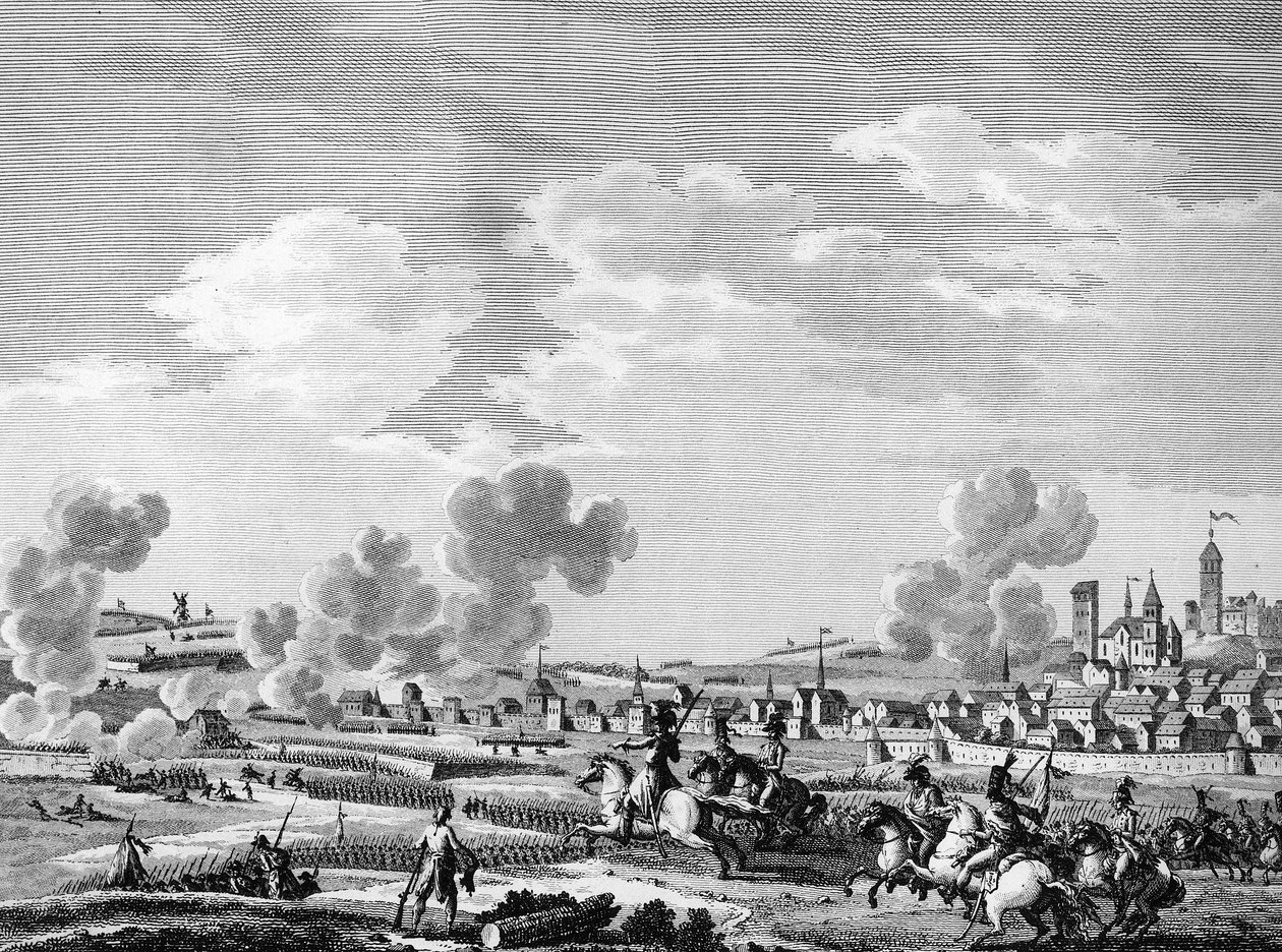 Ranskan vallankumous ja vastavallankumouksellisten voimien saapuminen: Ranskan vallankumouksellisten voitto Jemmapesissa 6. marraskuuta 1792 Itävallan armeijasta Belgiassa. Pariisi, Vallankumouksen historian instituutin kirjasto tekijältä School French