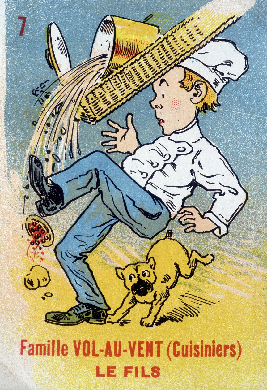 Seitsemän perheen peli: Vol-au-Vent-perheen poika (kokit). Jouier-korttimuseo, Issy-les-Moulineaux. tekijältä School French