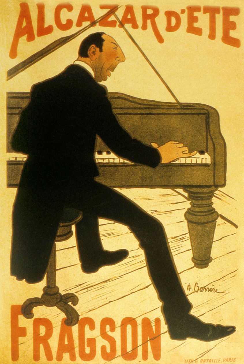H. Fragson Alcazarin kesäkabareessa (litografia) tekijältä School French