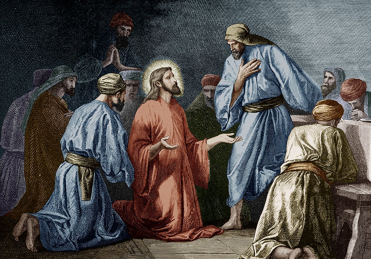 Jeesus Kristus opettava rukous Johannekselle (värikaiverrus) tekijältä School French