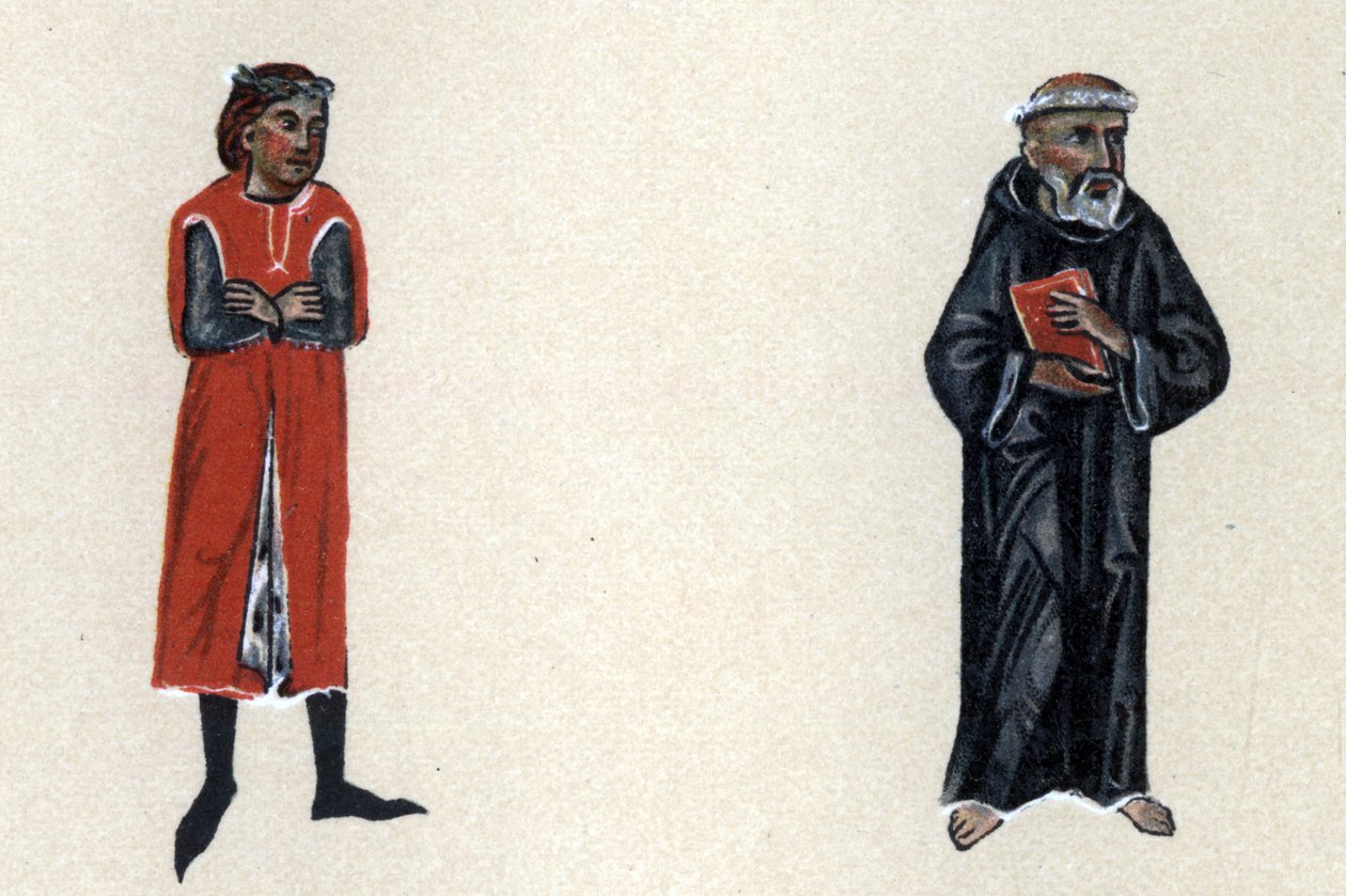 Marcabru, keskiajan trubaduuri, kuvitus Hermann Suchierin teoksesta "Histoire de la Literature Francaise". tekijältä School French