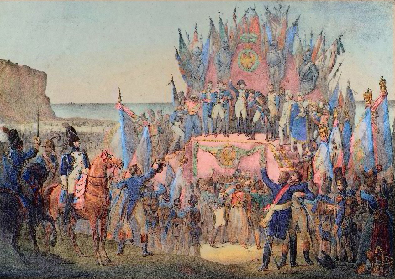 Sotilasfestivaali Boulognessa Napoleonin kanssa jakamassa Legion of Honor -tähtiä - Victor Adam (ranska tekijältä School French