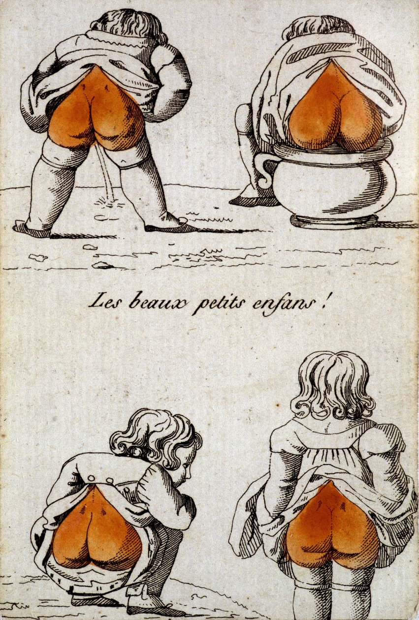 Carta antiga per jugar: els quatre de cor - "" Nens bonics "" que mostren les natges en forma de cor. Musée de la Carte à Joueur, Issy-les-Moulineaux.finnish tekijältä School French
