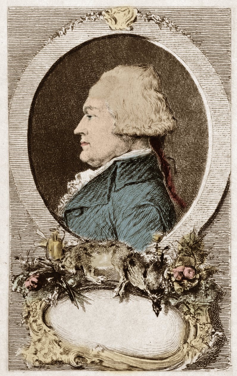Anthelme Brillat Savarinin (Brillat-Savarin) tuomarin, kolmannen osavaltion edustajan, ranskalaisen gastronomen ja kirjailijan muotokuva tekijältä School French