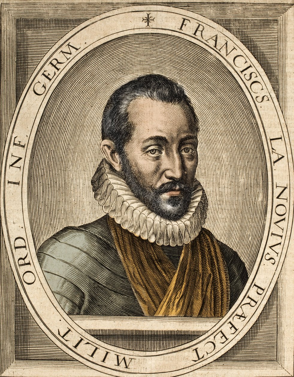 Muotokuva Francois de La Nouesta (1531-1591), ranskalaisten poliittisten ja sotilaallisten puheiden kirjoittaja - Francois de la Noue nimeltä Bras-de-Fer (Rautakäsi) tekijältä School French